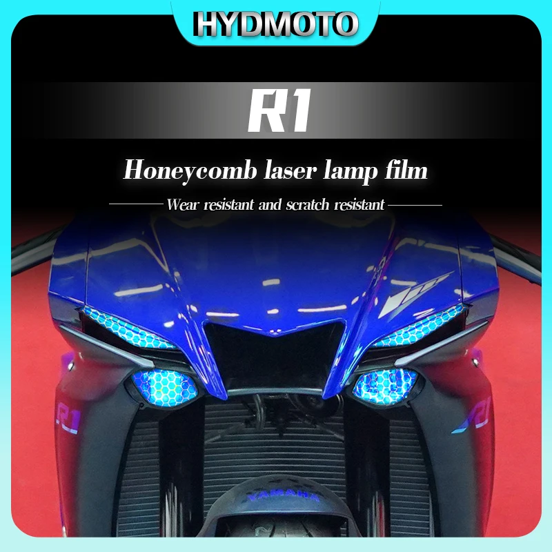 For Yamaha YZF-R1 R1 stickers headlights smoked black tail light film protection film honeycomb laser light film car accessories