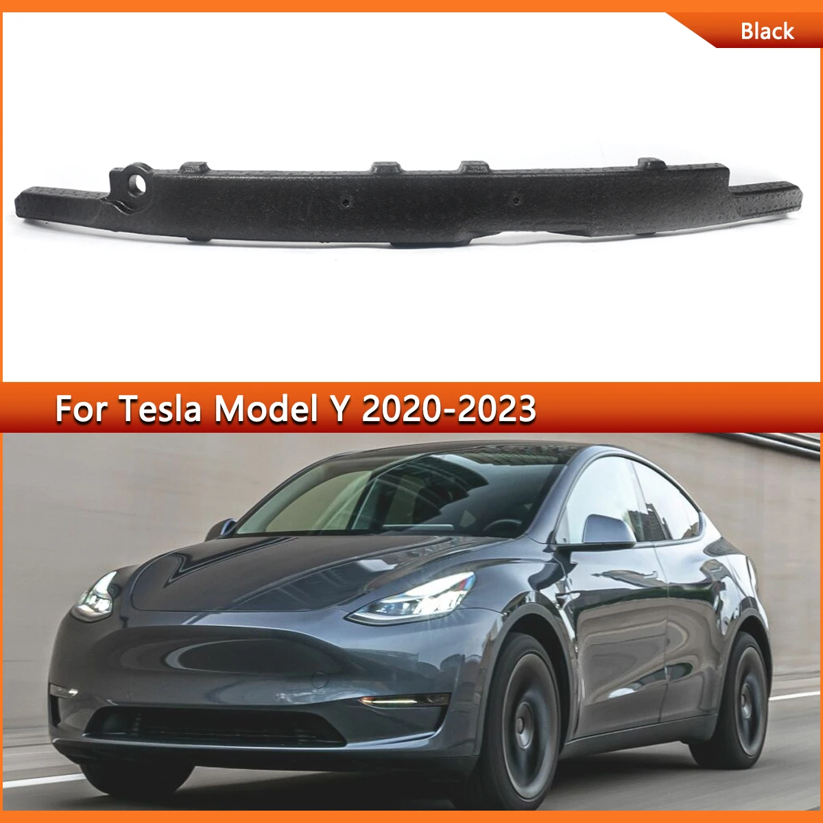 

FOR Tesla Model Y Front Bumper Reinforcement 2020 2021 2022 2023 Front Bumper Upper Energy Foam Absorber Anti-collision Beam