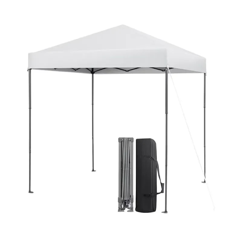 White Pop Up Canopy Tent Heavy Duty Portable Outdoor Shelter Waterproof Oxford Cloth for Camping Party Yard Event Summer Use
