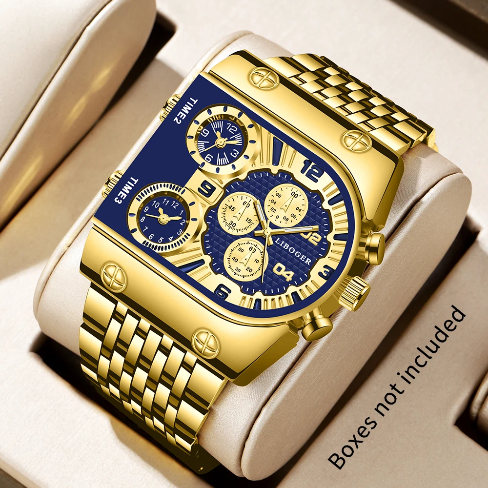 New men's quartz men's business handsome watch suitable for daily wear and holiday gifts in multiple time zones