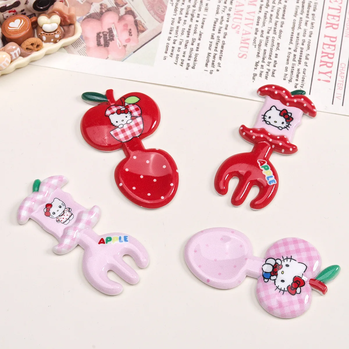 5 個ミニソ kt フォーク漫画樹脂アクセサリー diy ジャンクケースチャーム手作りミニチュア材料ジュエリー工芸用品