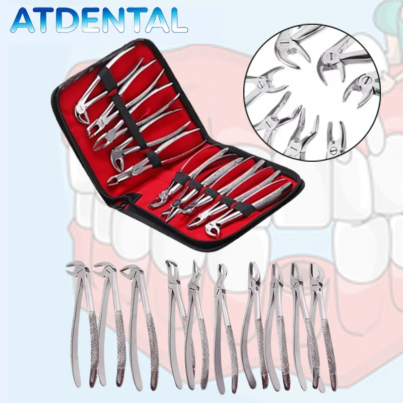 Dental Extraction Plier Forceps for Adult Children Surgical Teeth Extracting Curved Root Lift Elevator Oral Dentistry Tools