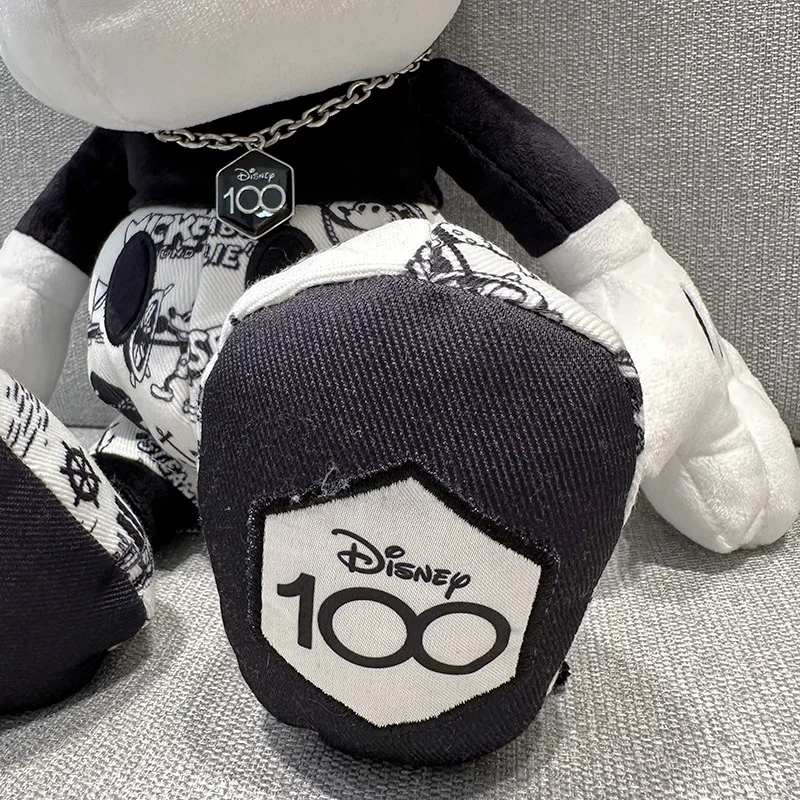 Disney 100th Anniversary Limited Edition Mickey Minnie Doll Shoulder Backpack Printed Mickey Mouse Plush Doll Phone Storage Bag