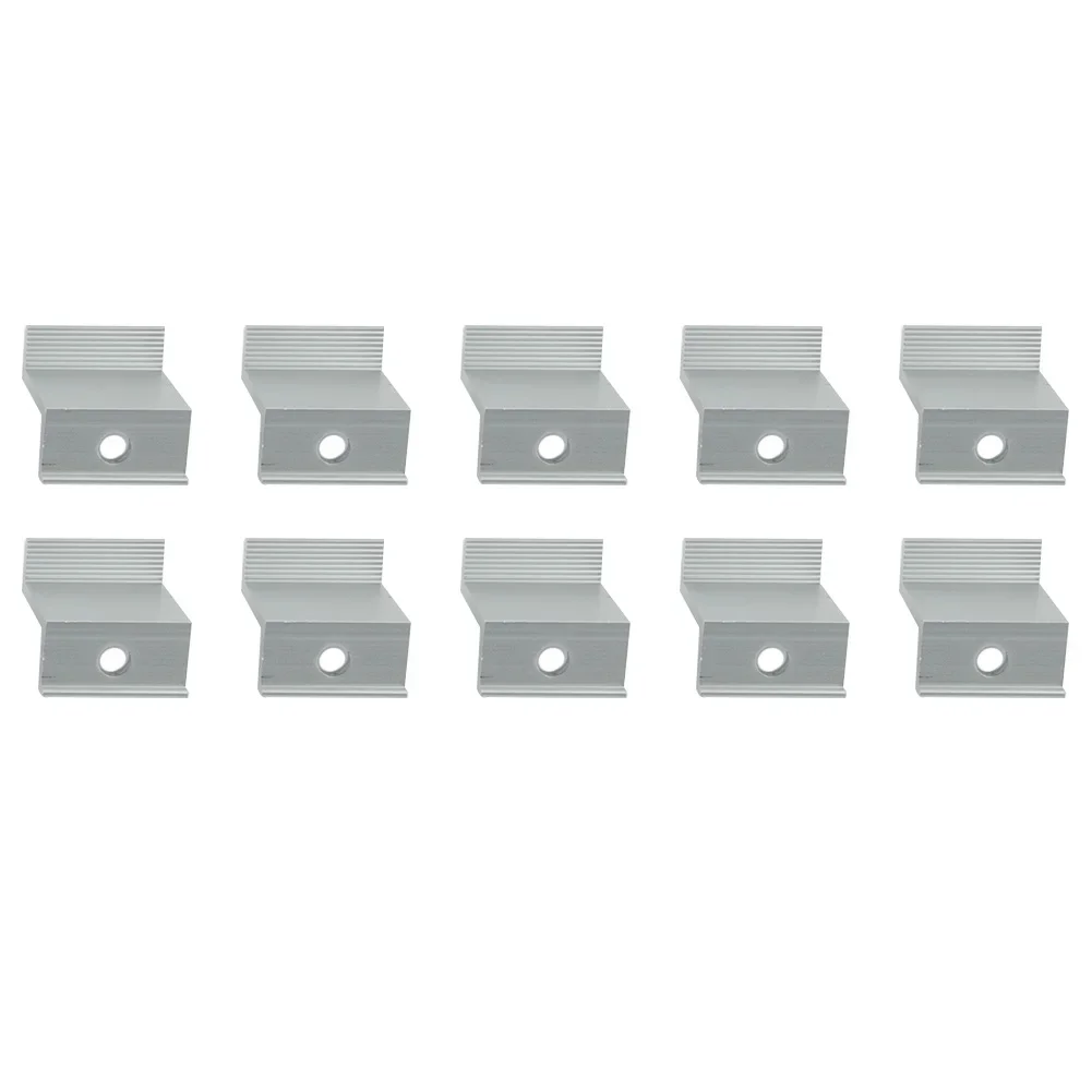 Solar Panel Mounting Accessories 10Pcs Aluminum End Clamps Compatible With PV Frames 30mm 32mm 35mm 40mm For Solar Setup