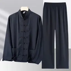 Chinese Men Taichi Uniform Kung Fu Suit Embroidery Tai Chi Clothing Shirt+Pant Wushu Chinese Traditional Clothes for Men
