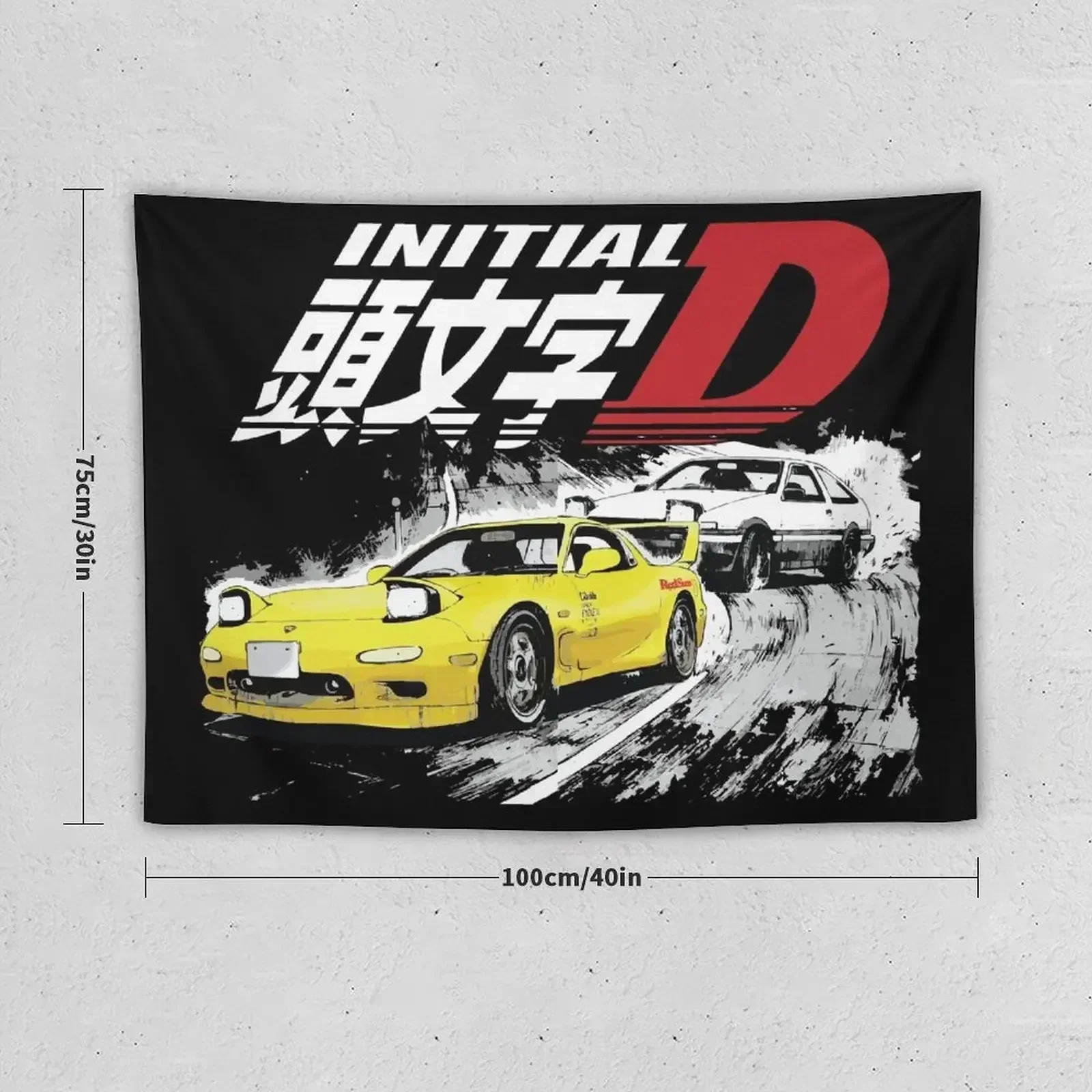 Initial D FD RX7 Stage 1 Drifting - Keisuke Takahashi's RedSuns vs takumi 86 Tapestry Room Decorations Aesthetic Tapestry