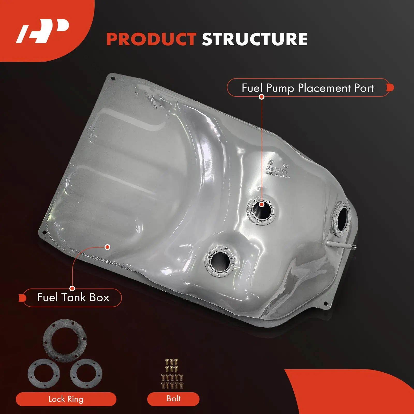 A-Premium 12 Gallons Fuel Tank with O-Ring for Toyota Corolla 1980-1983