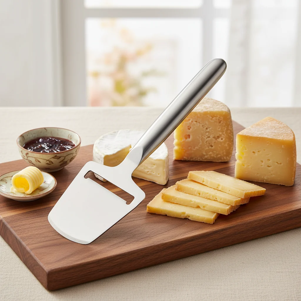 Stainless Steel Four-Hole Cheese Knife With Tail Hollow Handle For Kitchen Cheese Slicing
