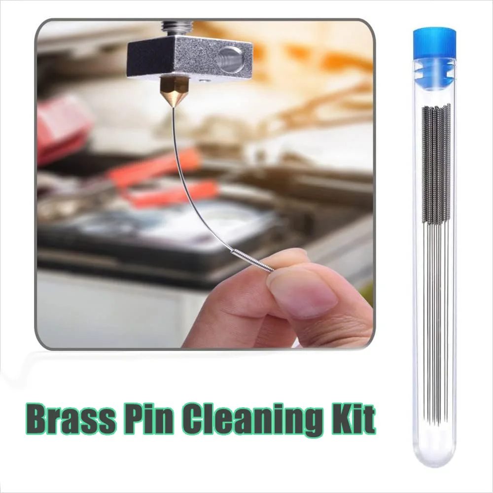3D Printer Extruder Unclogging Tool E3D Stainless Steel Throat Needle MK8 Brass Pin Nozzle Cleaning Kit for Hotend Accessory