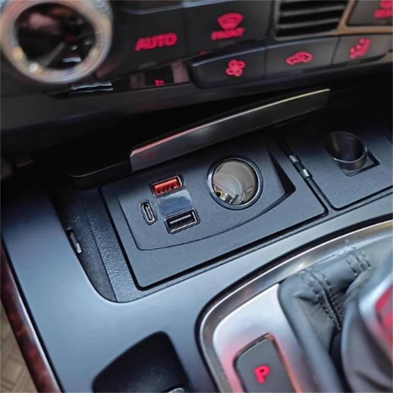 شاحن سيارة USB شحن سريع ولاعة السجائر المقبس الفاصل QC3.0 TypeC لأودي A4 B8 A5 A4 Allroad S4 RS4 Q5 SQ5 8R S5 RS5 #1