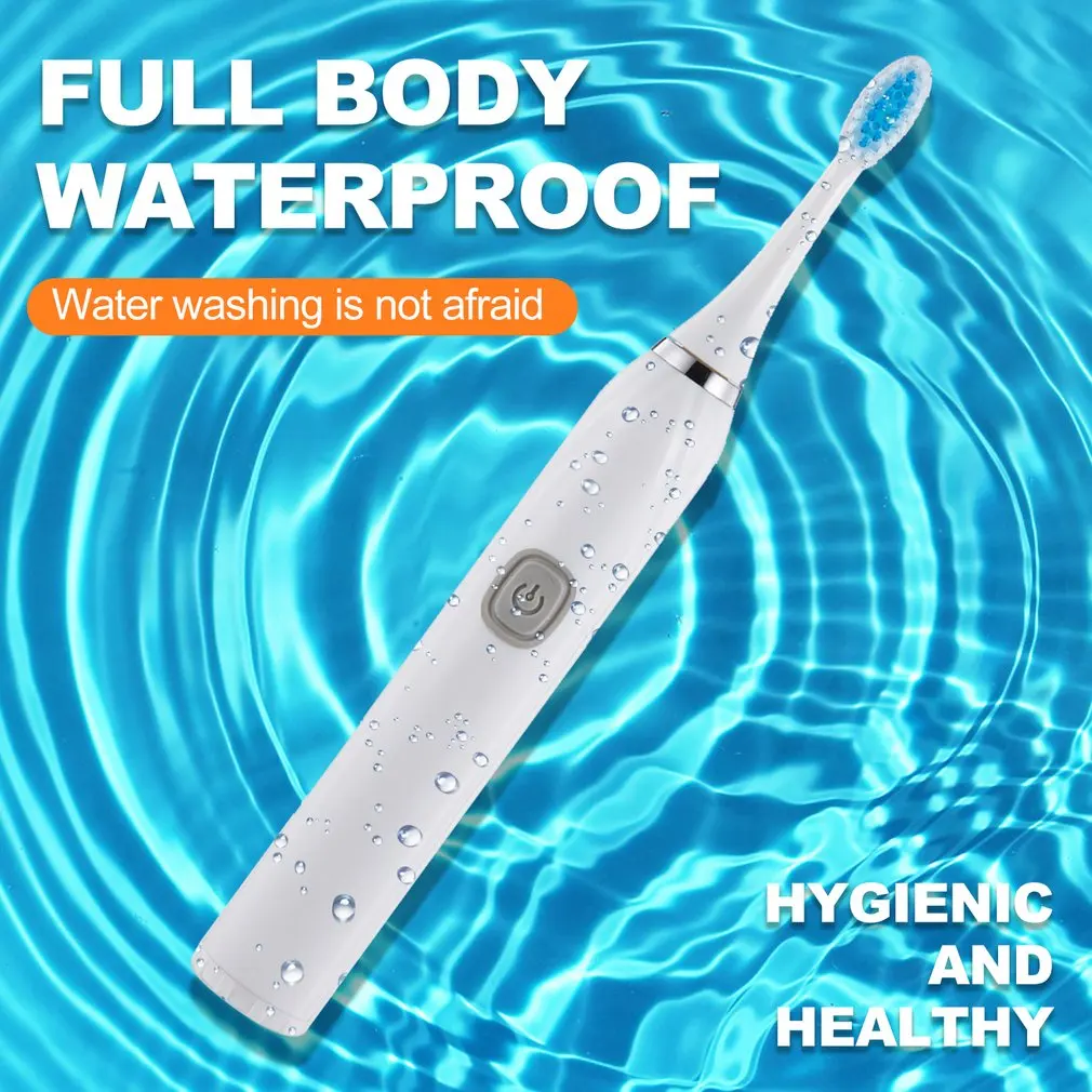 แปรงสีฟันไฟฟ้าขนนุ่มกันน้ำทำความสะอาดฟันด้วยคลื่นอัลตร้าโซนิค