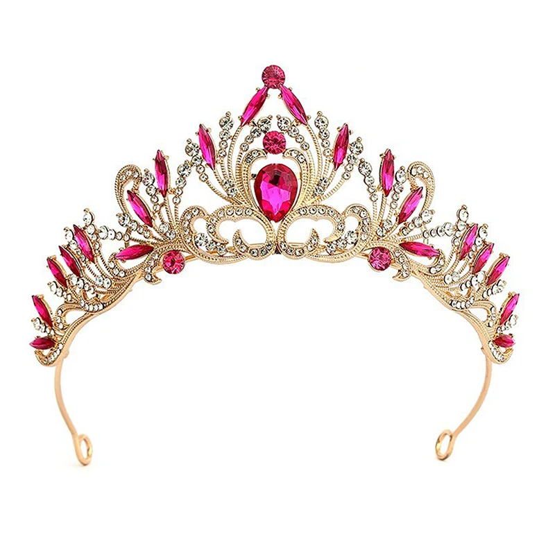 Corona de Tiara de cristal para niñas, joyería elegante para el cabello, fiesta de boda, Princesa, diamantes de imitación