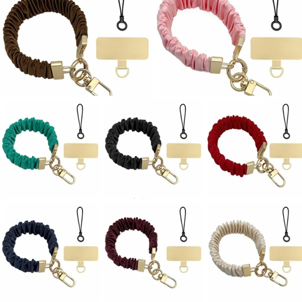 Pleated Design Mobile Phone Strap Metal Card Pendant Cell Phone Chain Anti Loss Short Mobile Phone Lanyard