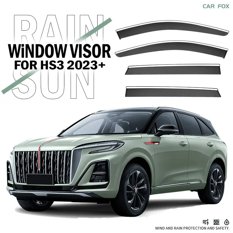 

For Hongqi E-HS3 2018-2023 Car Window Visor Awning Shelters Windshield Side Window Rain Sun Shade Auto Accessories