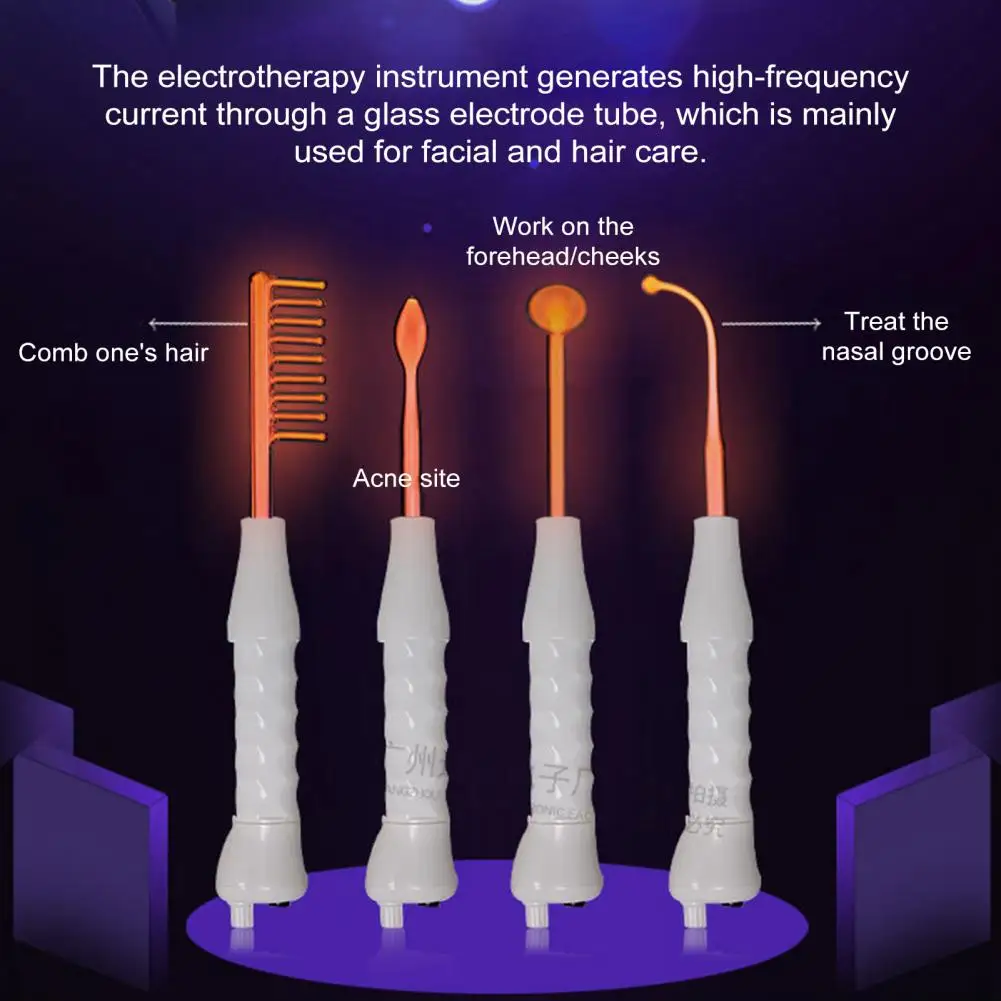 Wysoka różdżka piękna przenośna różdżka o wysokiej elektroterapii z 4 rurkami do bezpiecznej bezbolesnej pielęgnacji twarzy ręczne urządzenie kosmetyczne do domu