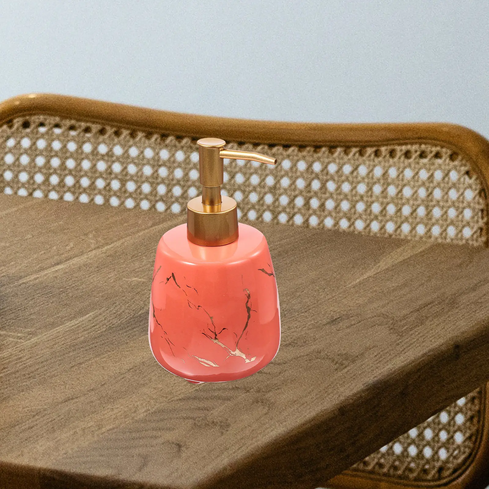 Refillable Ceramic Soap Dispenser with Anti-Rust Pump for Liquid Storage Hand Soap Shampoo Lotion Bottle Household Outdoor