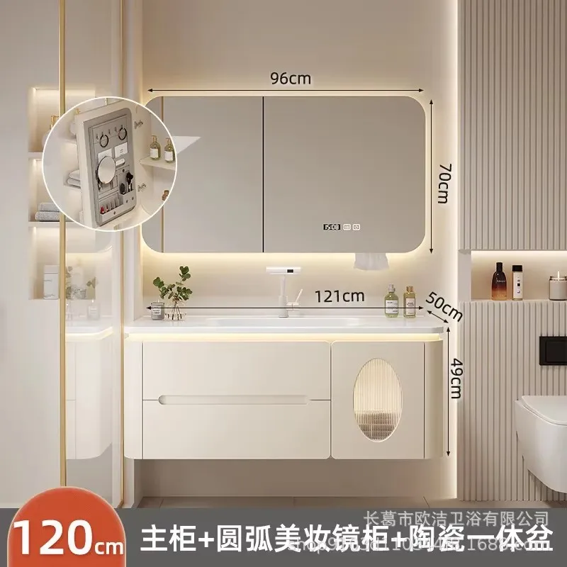 

Bathroom Cabinet Mirror Storage Washbasin Wall Shelf Kitchen Filing Cabinets Space Saving Furniture Mueble Lavabo Sinks Vanity