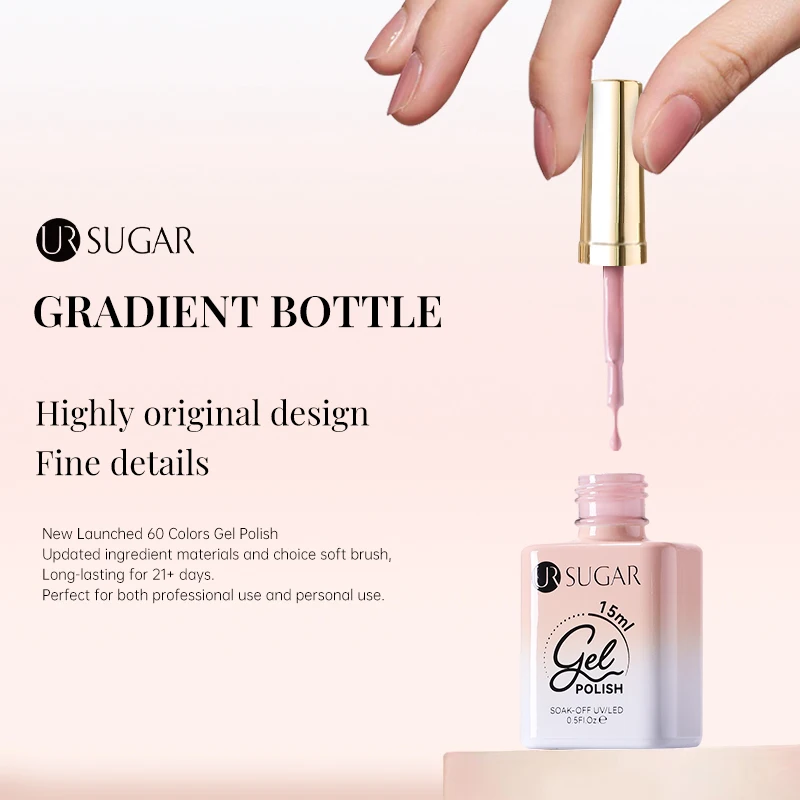 UR SUGAR 6 ชิ้น/เซ็ต 15ml ชุดกาแฟเจลเล็บชุดฤดูหนาวสีน้ําตาล DIY กึ่งถาวร Soak Off UV เล็บออกแบบเล็บ