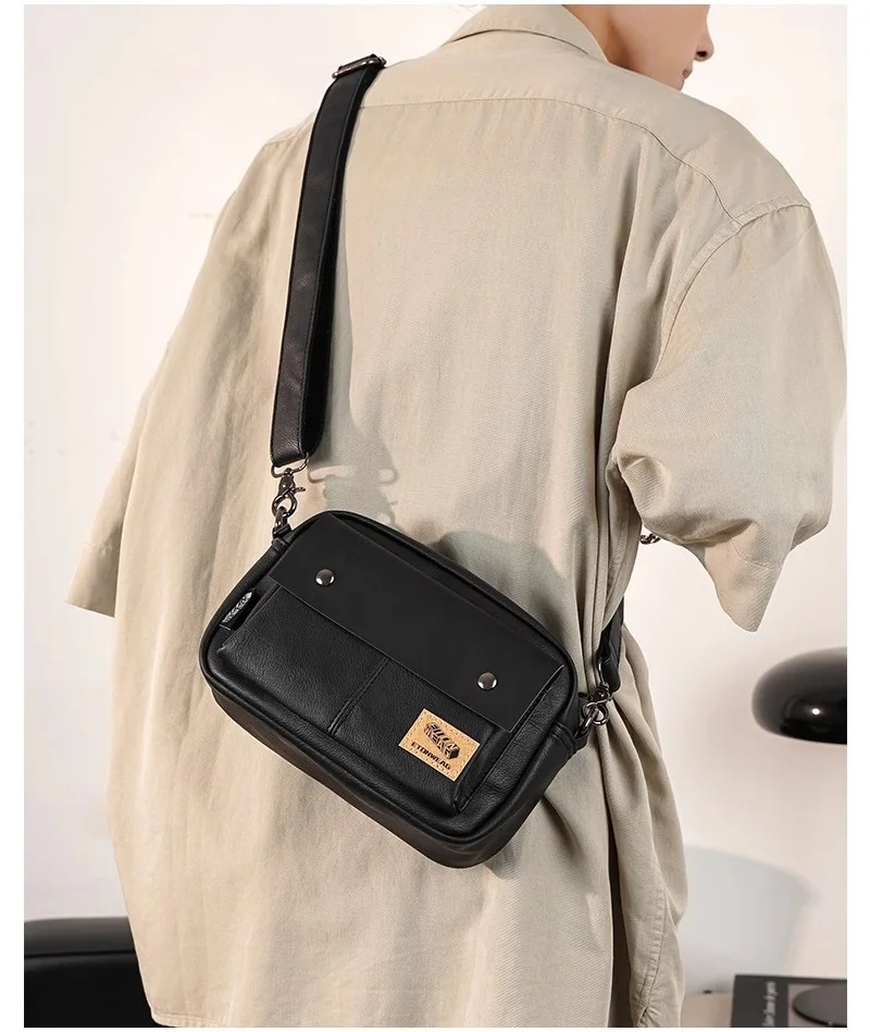 Retro Men Shoulder Bags Cool Male Crossbody Bags Leather Men Sling Bags Fashion Messenger Bags