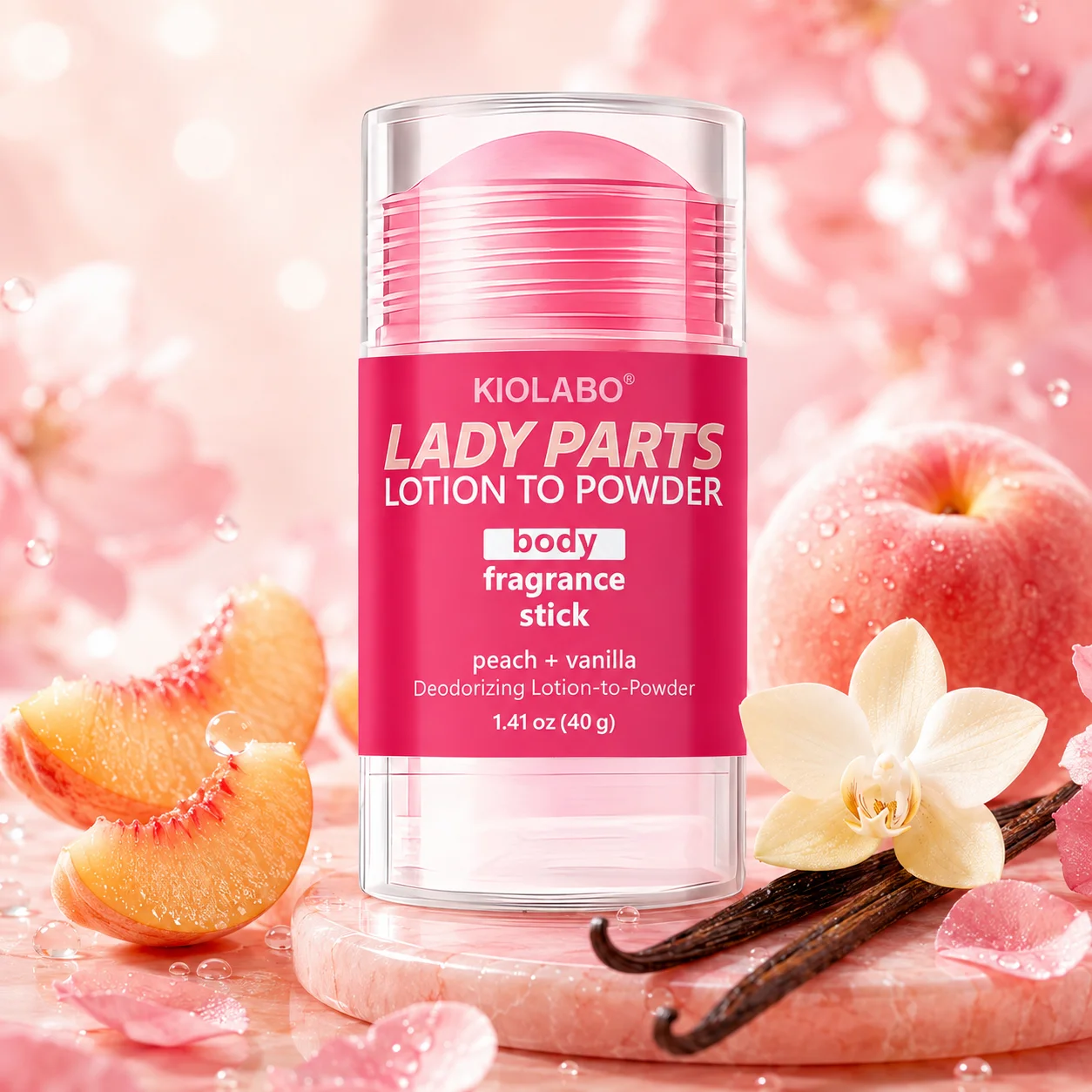 Personal care deodorizing stick with long-lasting fragrance, hypoallergenic formula, body care, moisturizing and nourishing