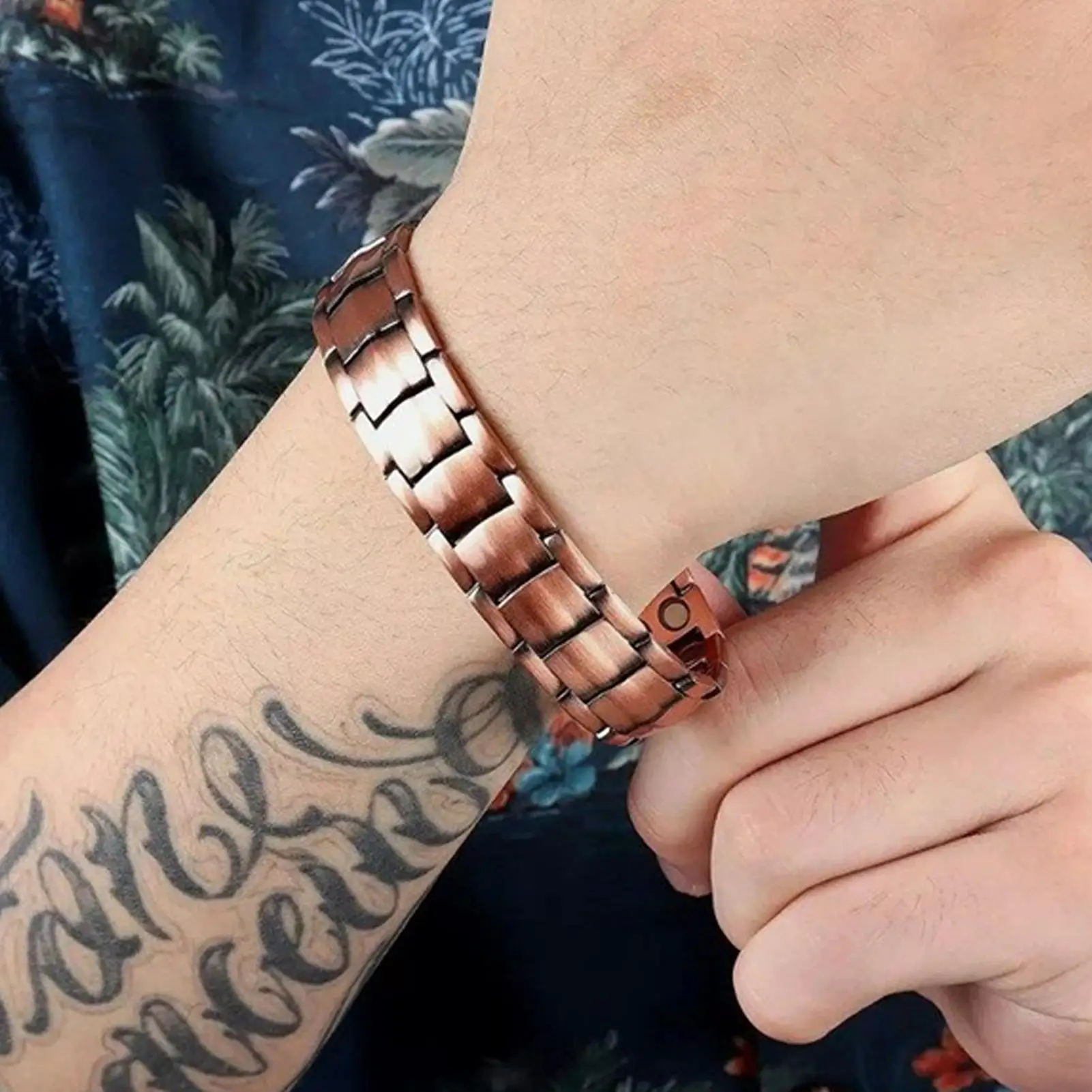 Magnetic Bracelets for Men Adjustable Elegant Lightweight Copper Wrist Bracelet Strength Magnets Jewelry Accessories Work Sports