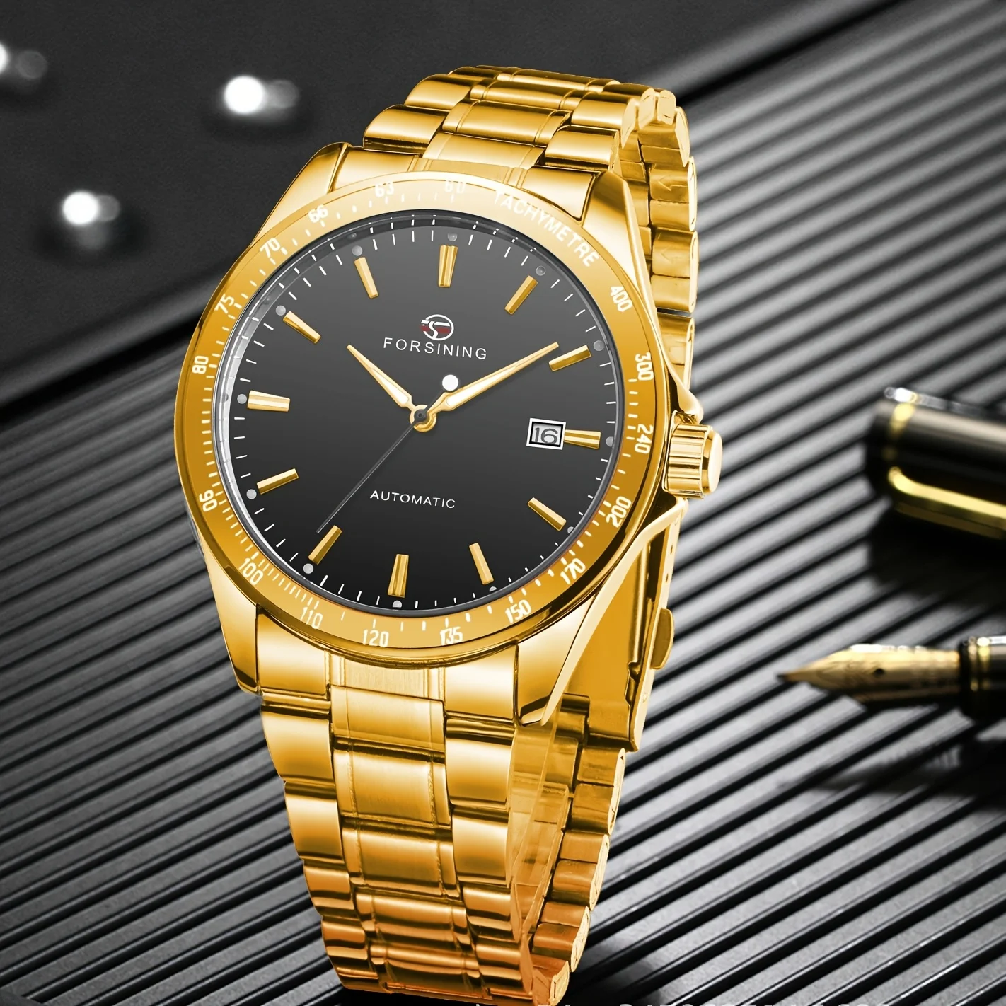 Men's Luxury Automatic Mechanical Watch - Stainless Steel Strap, Skeleton Dial, Elegant Stainless Steel Case, Perfect Gift for Him, Business Casual Style, Business Casual Watch | Men's Watches |
