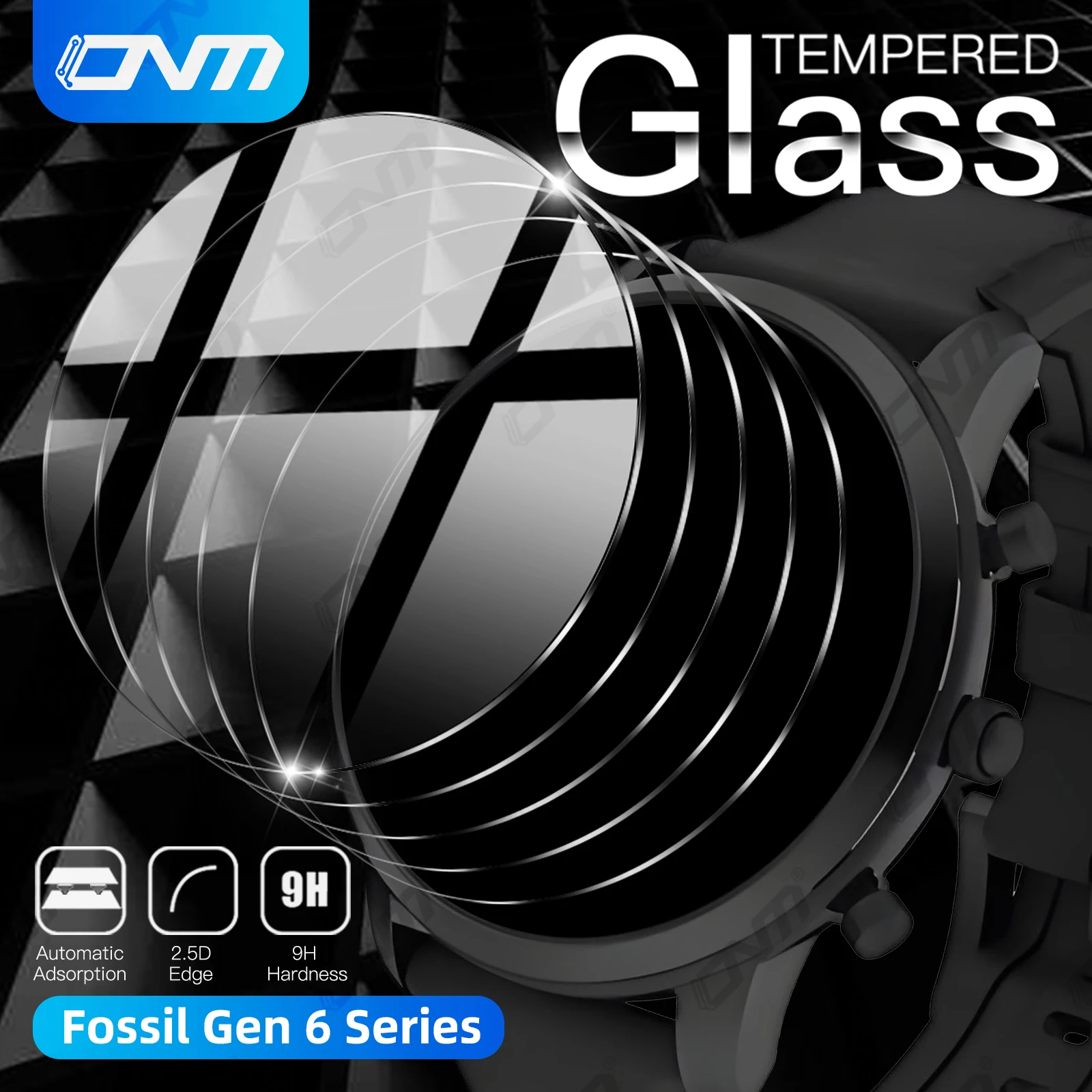 [3PCS] Tempered Glass for Fossil Gen 6 5 44mm Screen Protector - Ultra HD Clear Glass Protective Film Accessories