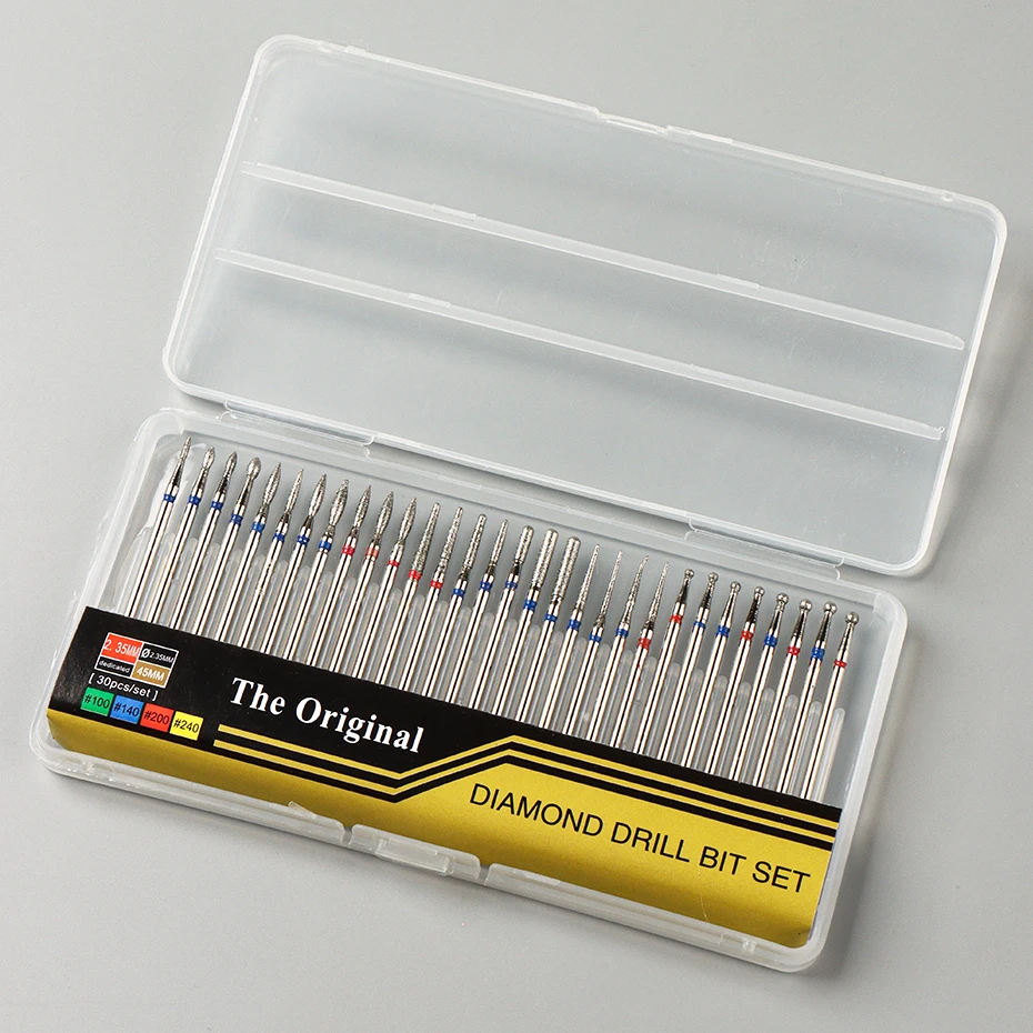 30 teile/satz Diamant Nagel Bohrer Fräser Für Elektrische Maniküre Nagel Bohrer Häutchen Sauber Bits Grat Polieren Zubehör