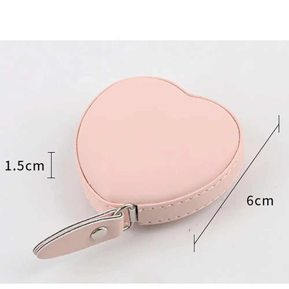 Heart Shape Tape Measure Flexible Ruler Portable Mini Ruler Wear Resistant Soft Leather Measuring Tape Durable Gauging Tools images - 6