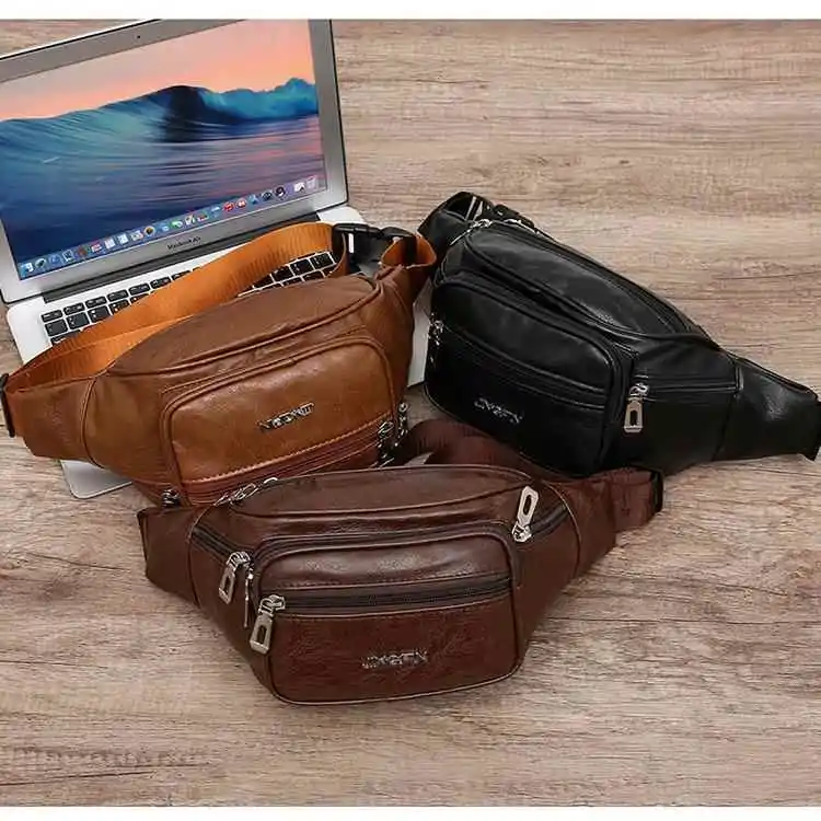 Large Capacity Waist Bag Multi-Layer Waterproof Unisex Chest Bag Crossbody Small Backpack for Business Money Collection Mobil...