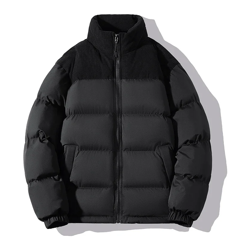 Men Thick Winter Jackets Casual Warm Parkas Solid Color Puffer Jacket Cotton-padded Coats Fashion Outwear Men's Clothing Top