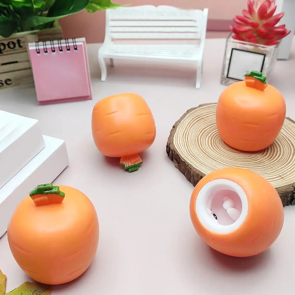 Jouets de pâques lapin carotte Fidget, balle à presser pour enfants, soulage le Stress, jouet Squishy carotte lapin tasse pincement jouets à presser