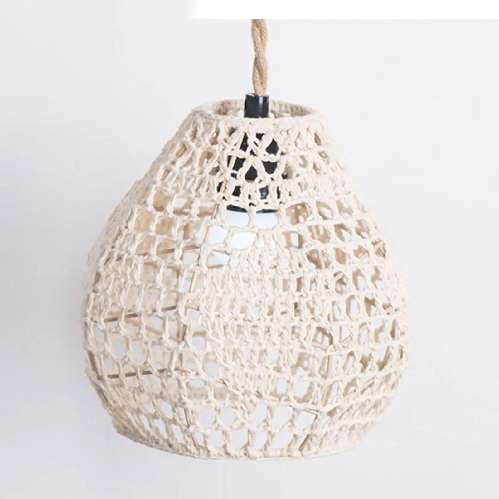 handmade woven rope lamp shade boho lamp shade woven lampshade lights cover for dorm escritorio sala de estar hotel decorative gift gift 01