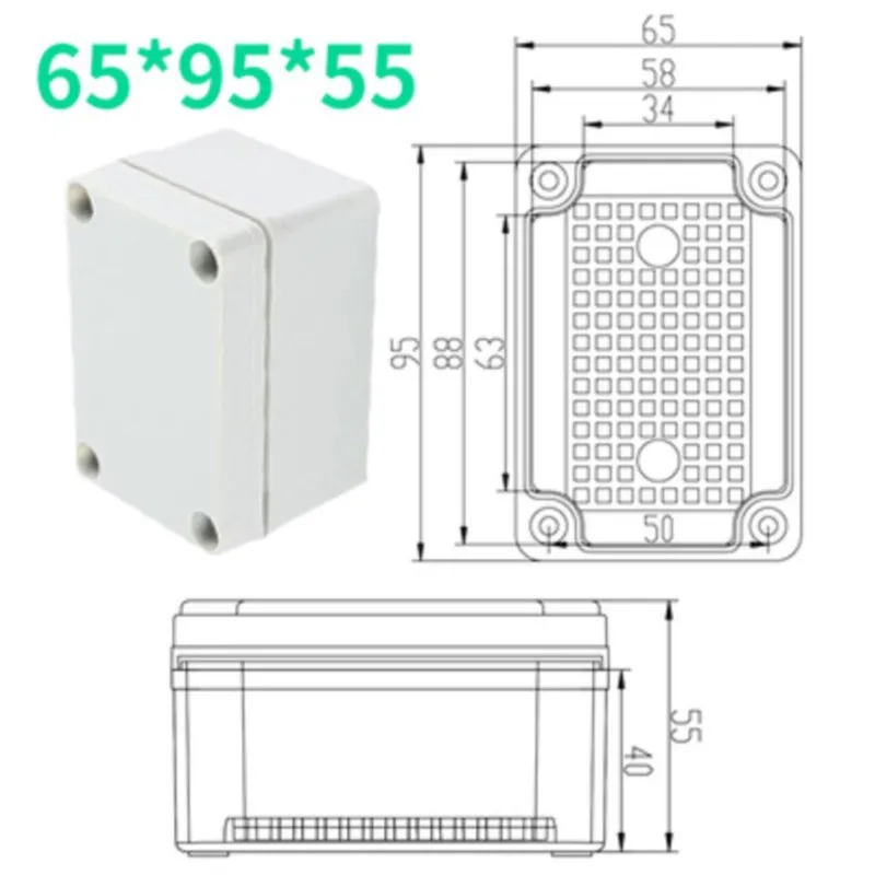 1Pc 65x95x55mm Button wiring indoor and outdoor waterproof box