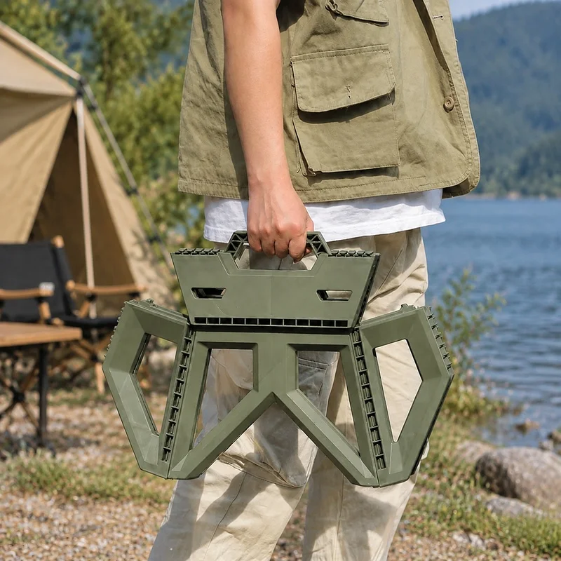 Portable Outdoor Folding Seat for Camping, Fishing, and Beach - Lightweight, Strong, and Long-Lasting Stool