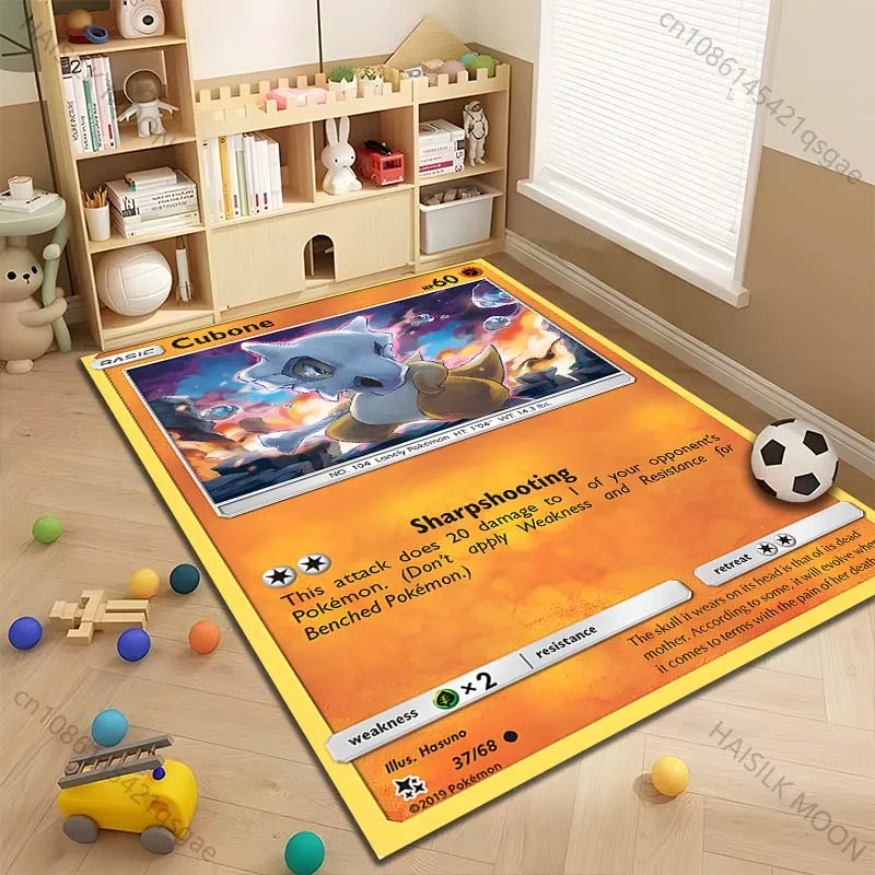 

1 шт. ковер с принтом Pokémon Cubone для гостиной, детский коврик для спальни, диван, коврик для пола, домашний декор, противоскользящий коврик Gfits