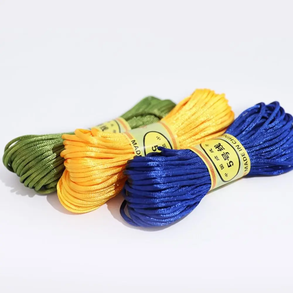 Portable 20M Chinese Knot Rope 2.5 MM Nylon Hand Knitting Rope DIY Multi-colored Nylon Braided Cord School Bag