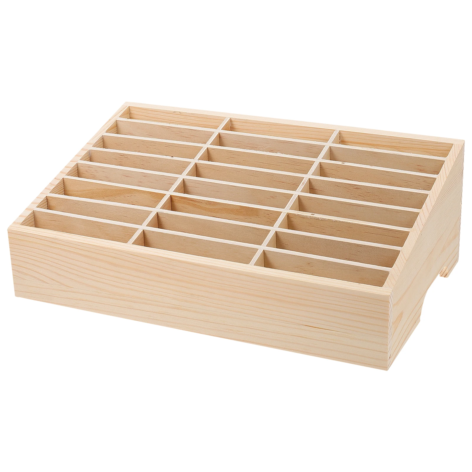 

24-Grid Storage Box Wooden Cell Phone Rack for Classroom Office Meeting Desk Organizer Phone Covers