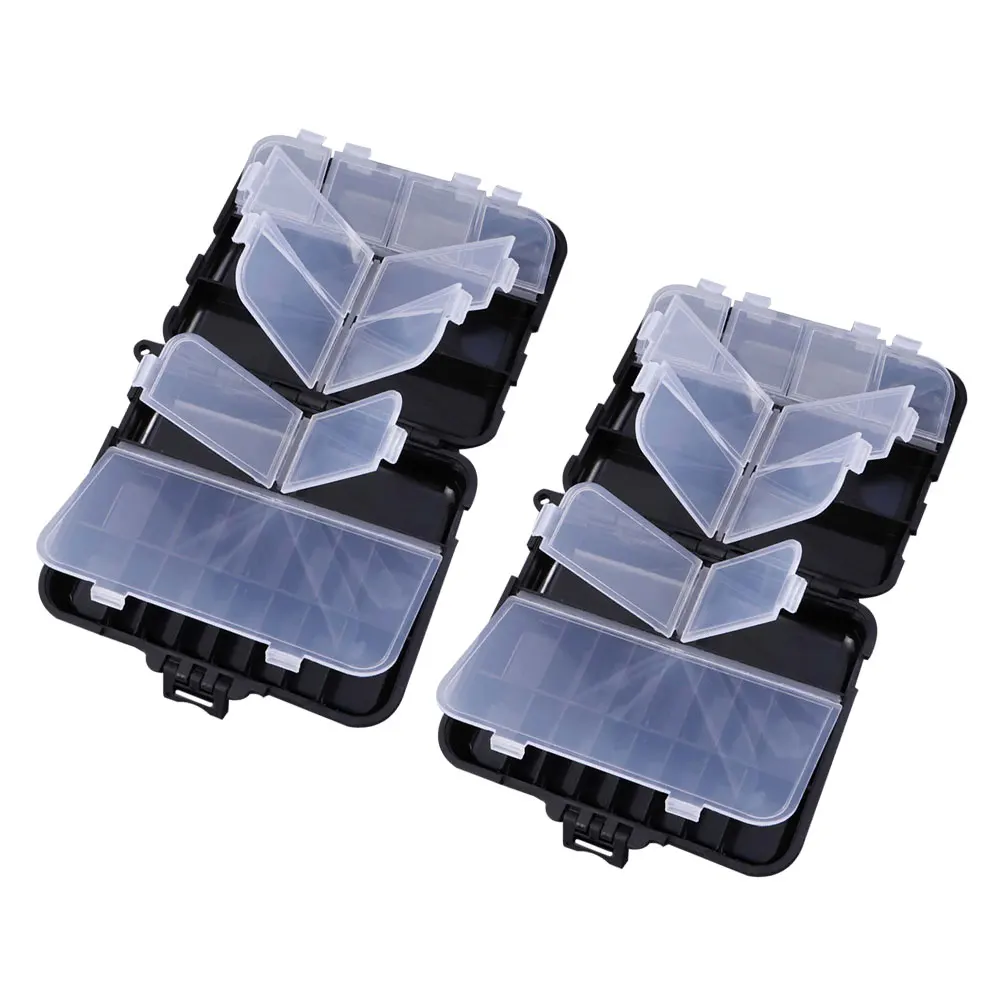 

2pcs Fishing Tackle Box Thick Plastic Storage For Lures Hooks Accessories Portable Organizer Case Multi-Function Tool Fishing