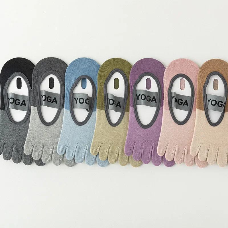 

Женские носки для йоги, силиконовые противоскользящие носки с пятью пальцами для танцев в помещении, фитнеса, пилатеса, профессиональные спортивные носки-тапочки с разделенным носком