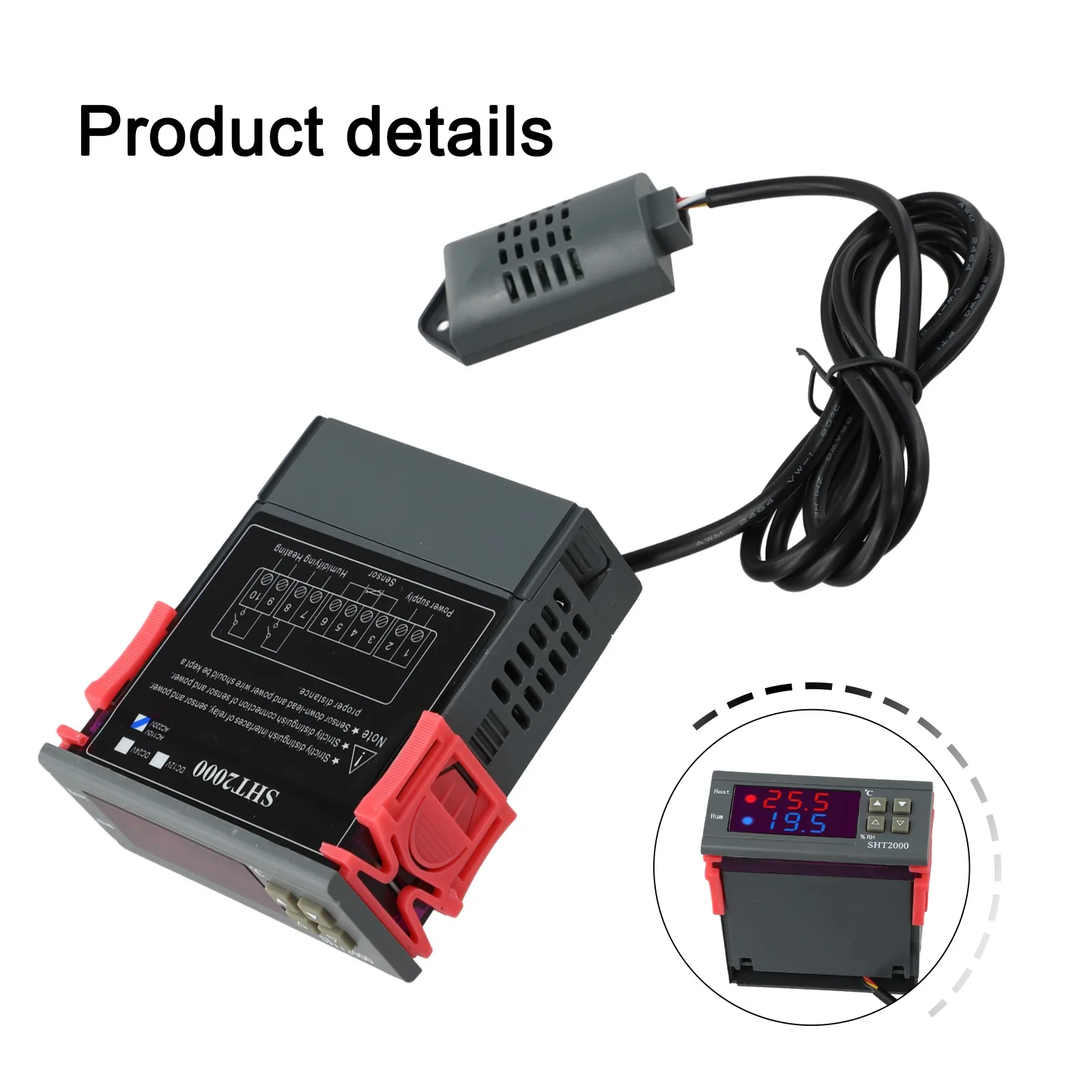 조정 가능한 습도 설정 디지털 온도 컨트롤러 공기 품질 관리 사용자 친화적인 온도 조절기 인터페이스