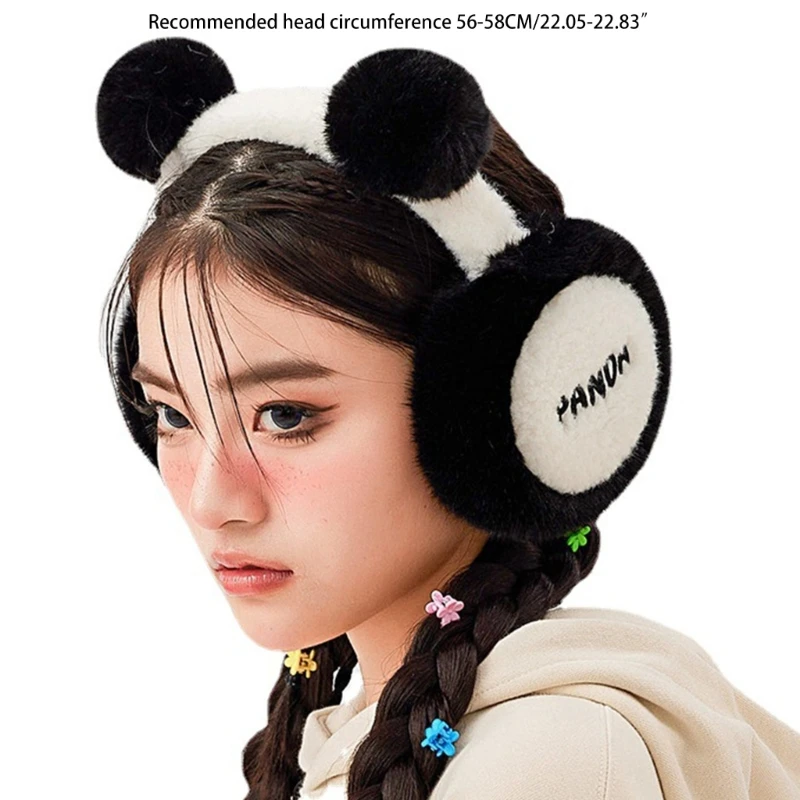 Panda Earmuffs Foldable Earmuffs Fleece Ear Muffs Headband Panda Earflap Panda Ear Warmer Panda Ear Muffs