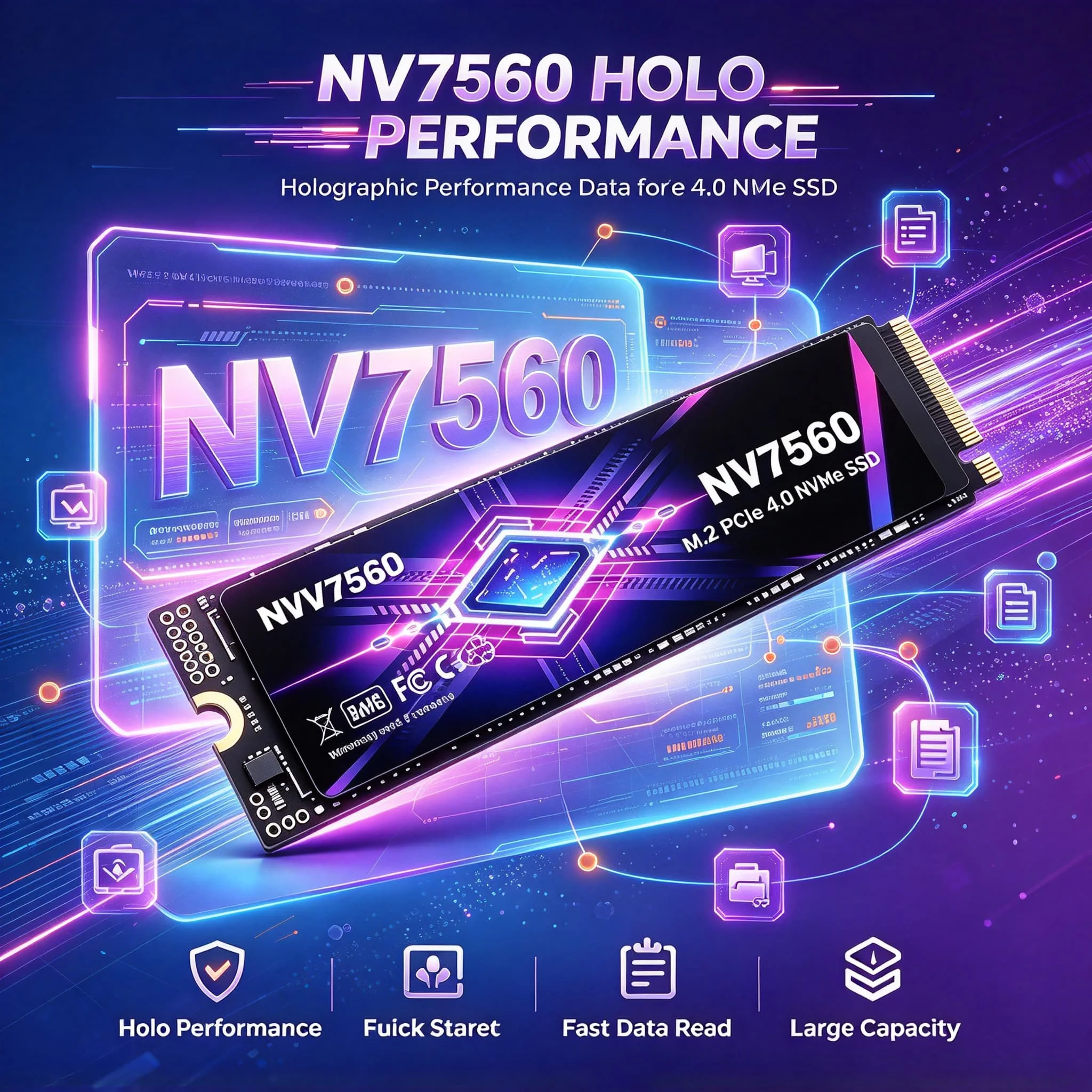 NV7560 M2 NVMe PCIe Gen4 Internal Solid State Drive 2026 New 500GB 1TB 2TB 4TB High Speed SSD for Gaming PC Office Notebook Syst