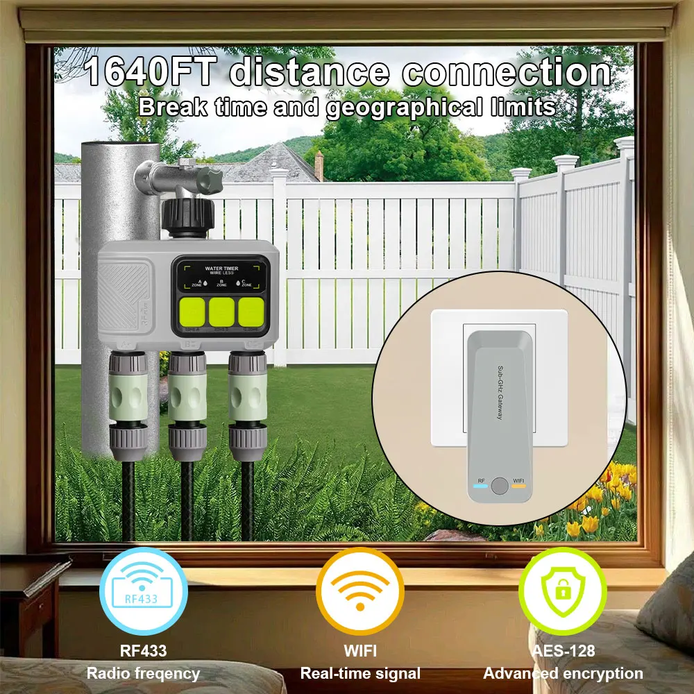 3Zone Tuya Wifi Automatic Sprinkle Timer Remote Garden Water Timer Smart Irrigation Water System Hose Control Unit Support Alexa