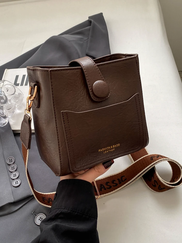 

Faionable Casual Buet Bag with Strap Crossbody Bag Layered Design ular New 2025 Women's Handbag Soft PU Leather