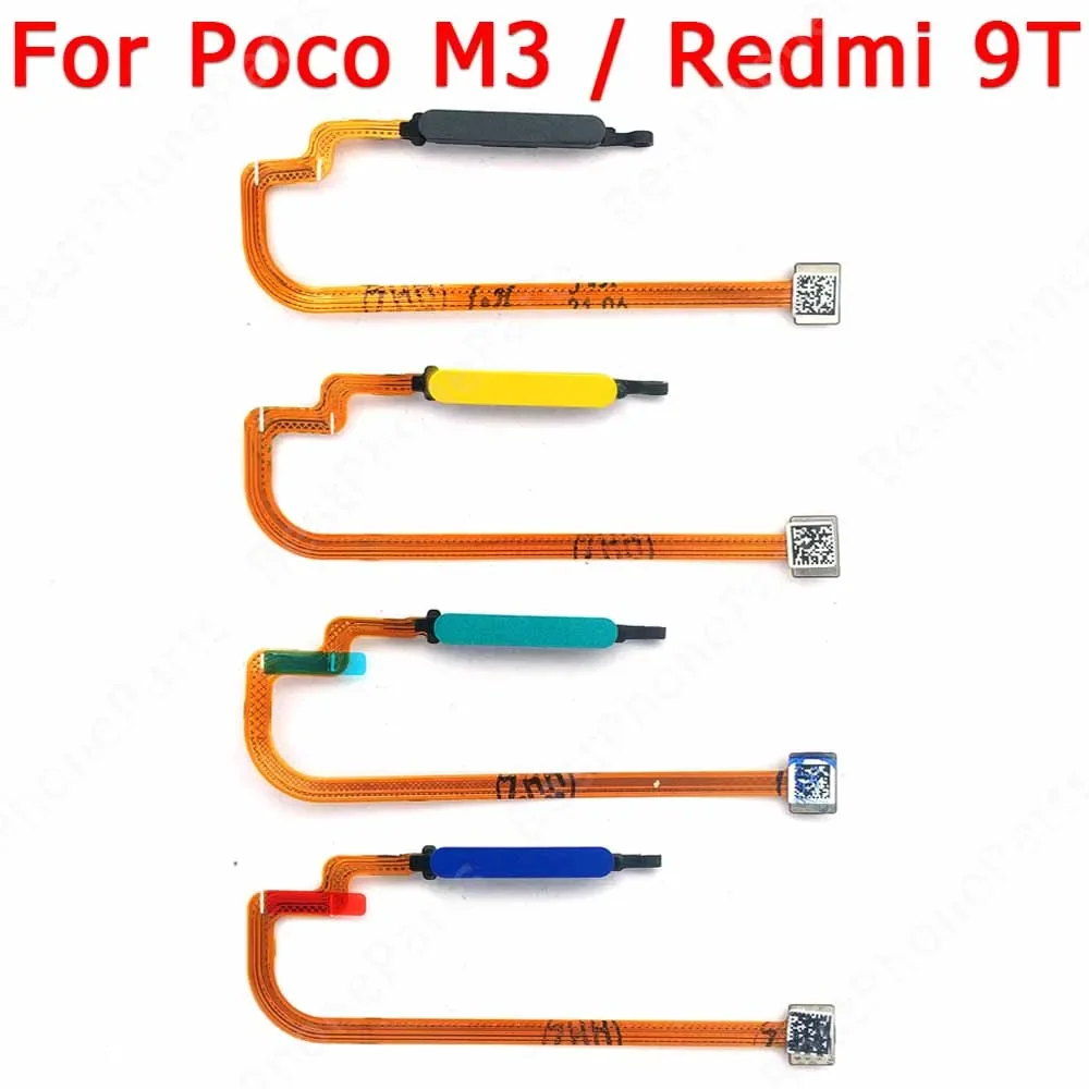 

home button for Xiaomi Redmi 9T Mi Poco M3 Fingerprint sensor ribbon flex cable replacement Parts