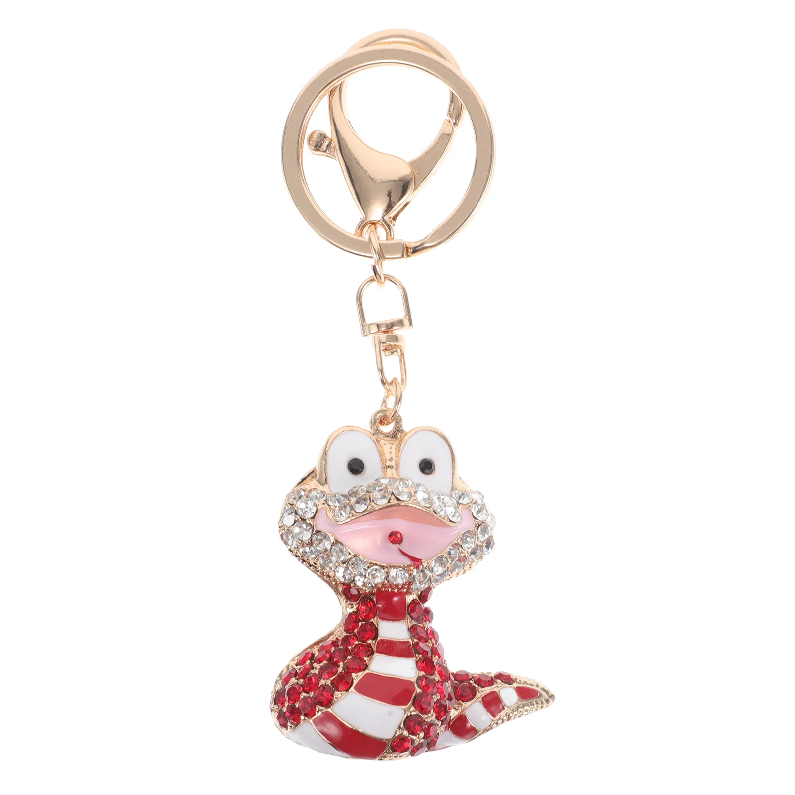 Key Ring Snake Keychain Cute Charm Decor Zinc Alloy Handbag Ornament for Women Suspending Red Keyring