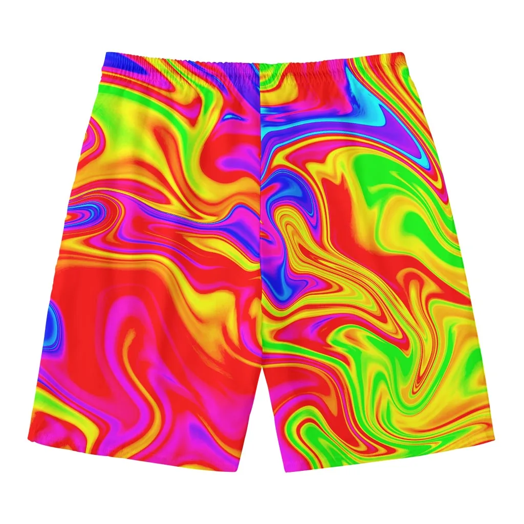Trendy Rainbow Fluid Full Print Beach Pants Retro Children's Adult Couple Style Unisex Summer Versatile Vacation Casual Pants