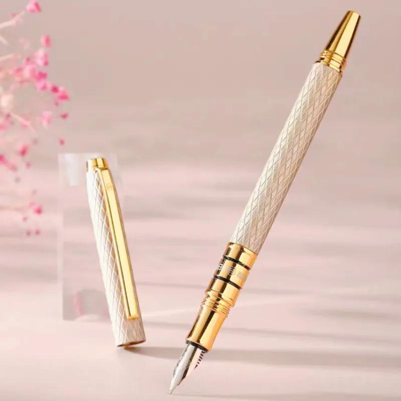 

Hero H703 Slim Fountain Pen 10K Gold Nib Fine Tip Smooth Writing Handwriting Calligraphy Pen Student Office Business Gift