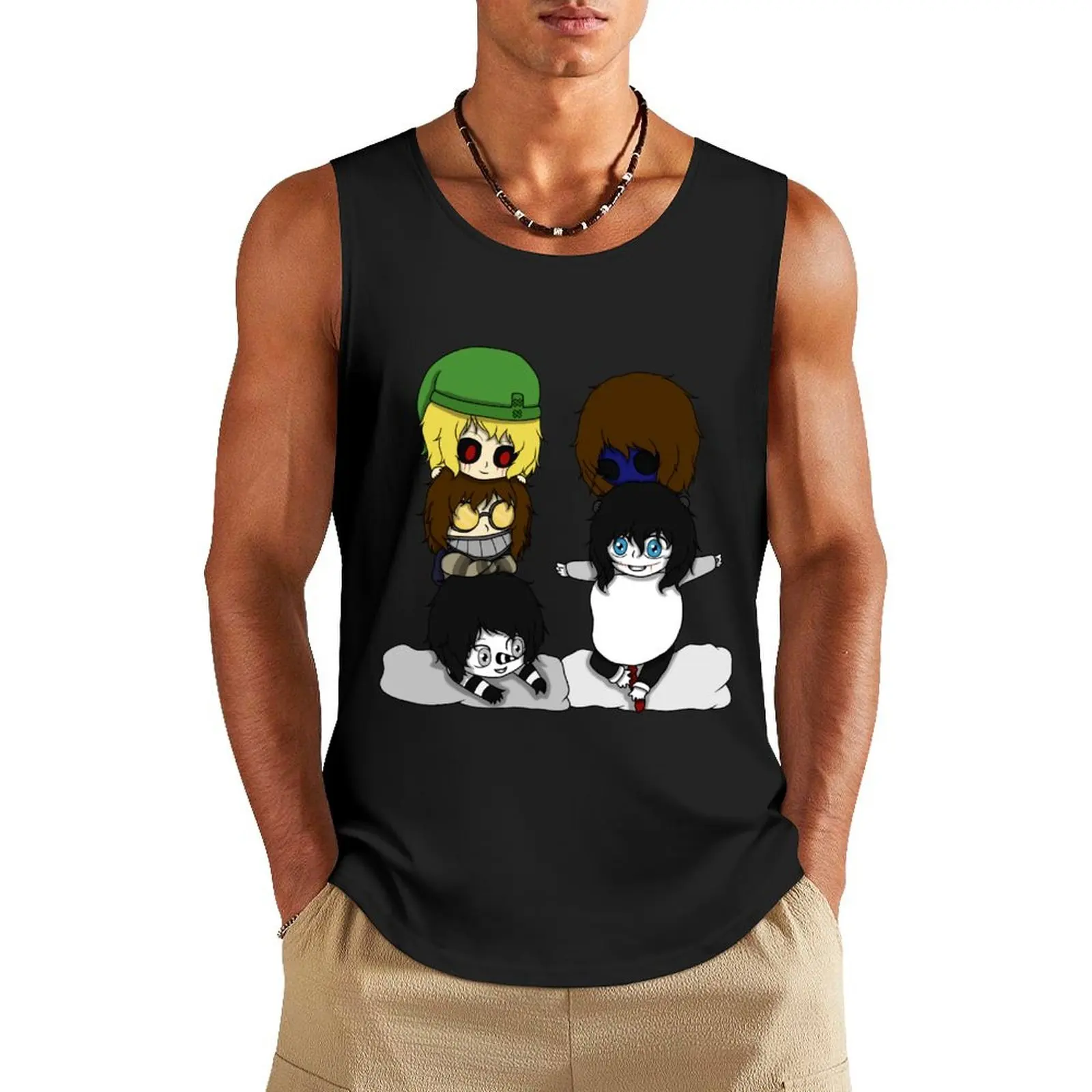 

creepypasta boys chibi Tank Top Men's summer t-shirt cool things